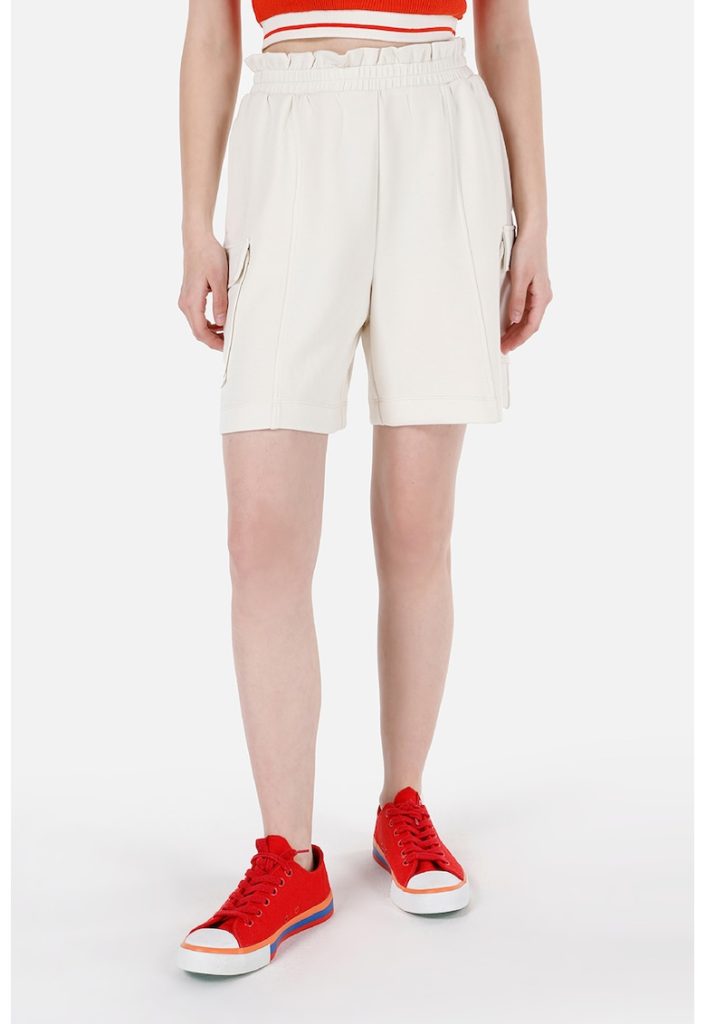 Pantaloni scurti din amestec de modal cu talie inalta-FEMEI/IMBRACAMINTE/Pantaloni si colanti-IMBRACAMINTE/Pantaloni si colanti