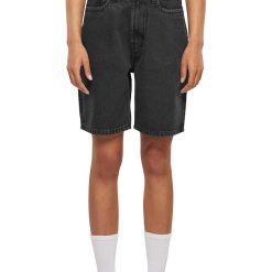 Pantaloni scurti din denim cu talie inalta-FEMEI/IMBRACAMINTE/Blugi-IMBRACAMINTE/Blugi