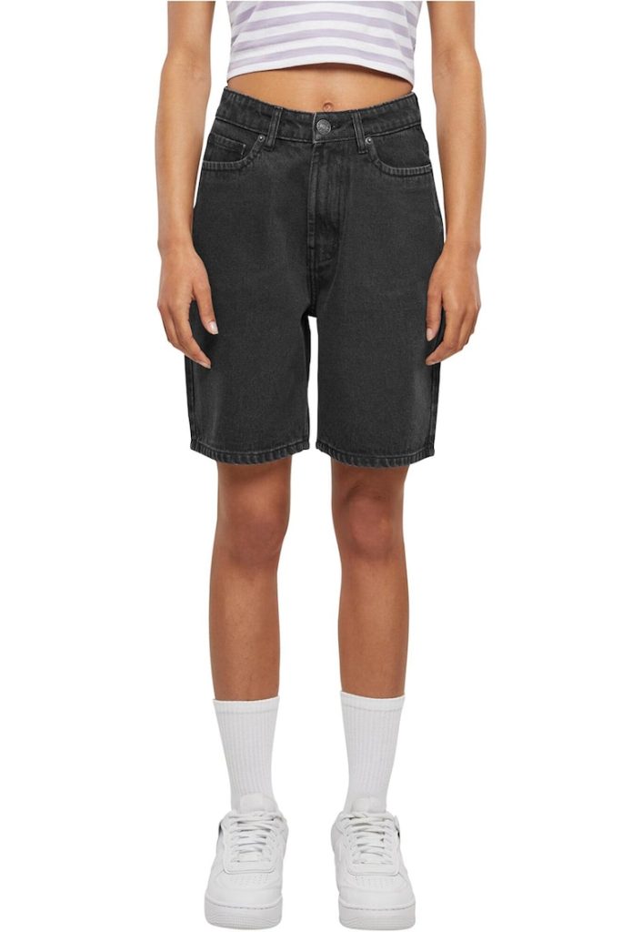 Pantaloni scurti din denim cu talie inalta-FEMEI/IMBRACAMINTE/Blugi-IMBRACAMINTE/Blugi