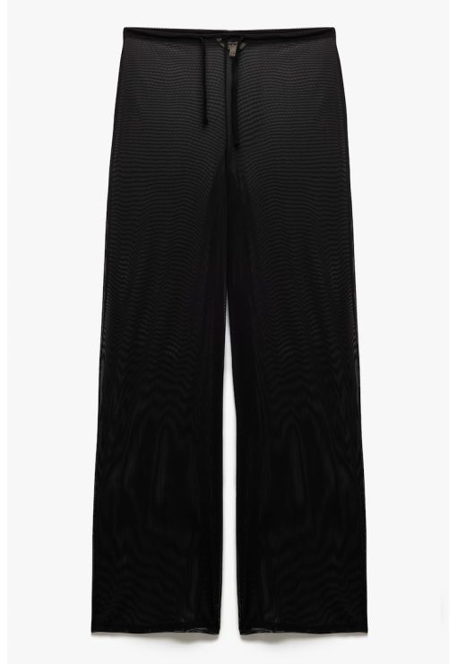 Pantaloni texturati cu snur de ajustare-FEMEI/IMBRACAMINTE/Pantaloni si colanti-IMBRACAMINTE/Pantaloni si colanti