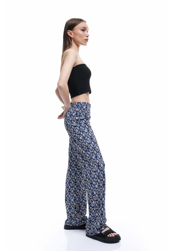 Pantaloni texturati cu talie inalta-FEMEI/IMBRACAMINTE/Pantaloni si colanti-IMBRACAMINTE/Pantaloni si colanti