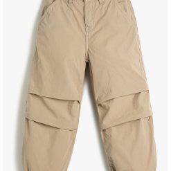 Pantaloni uni de bumbac-FETE/IMBRACAMINTE/Blugi-IMBRACAMINTE/Blugi