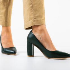 Pantofi Pauline Verzi-Pantofi cu toc-Pantofi cu toc gros