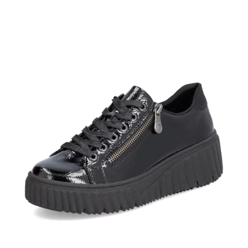 Pantofi Rieker N2501-00 negru-lac-Pantofi-Pantofi