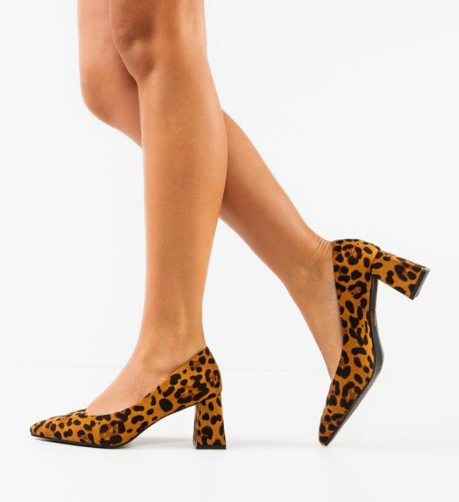 Pantofi dama Adria Animal Print-Pantofi cu toc-Pantofi cu toc