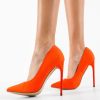 Pantofi dama Jael Portocalii-Pantofi cu toc-Pantofi cu toc