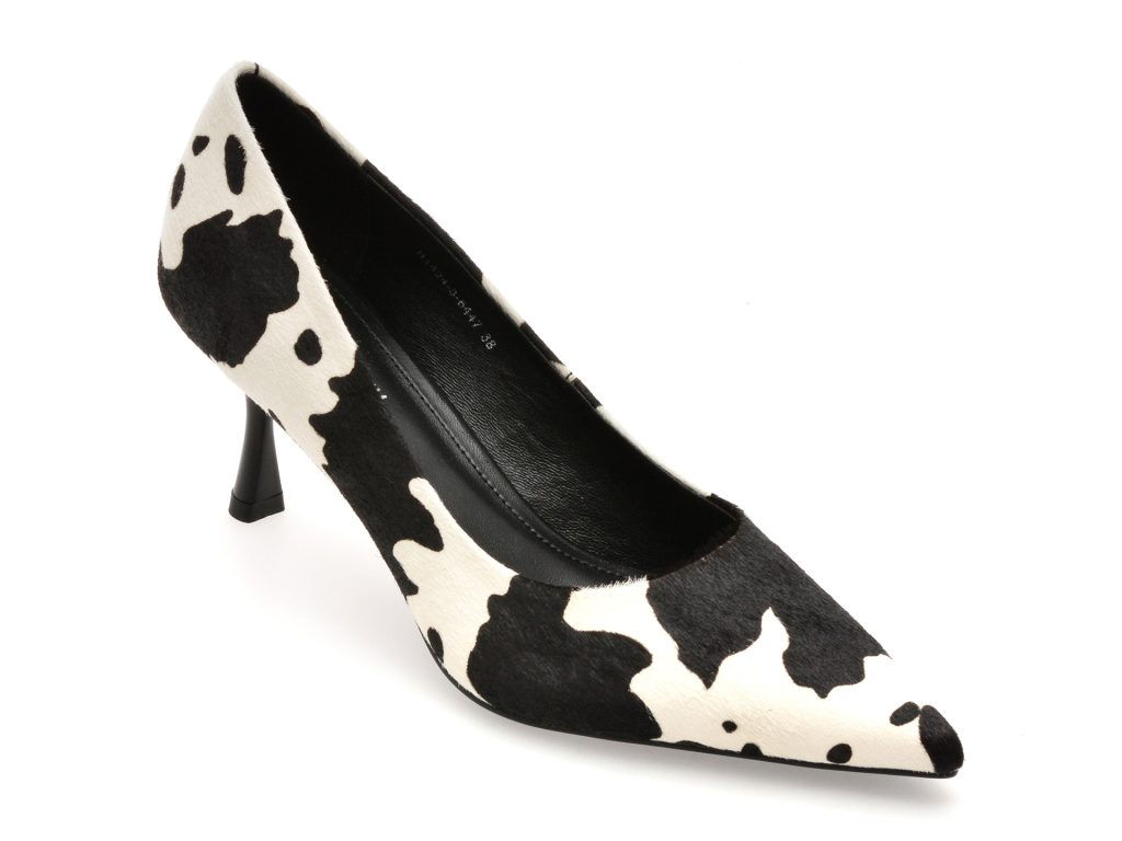 Pantofi eleganti EPICA PREMIUM alb-negru