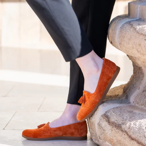 Pantofi piele naturala 525 portocaliu-Pantofi-Pantofi