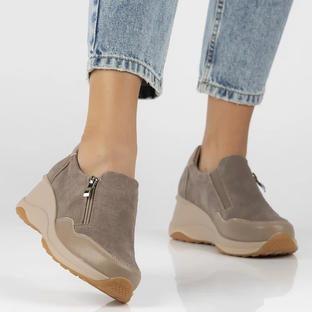 Pantofi piele naturala 6473 bej/nude-Pantofi-Pantofi