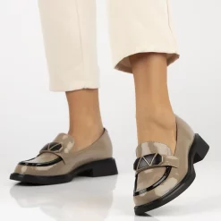 Pantofi piele naturala 6928 bej-Pantofi-Pantofi