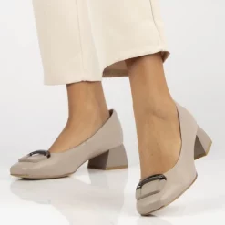 Pantofi piele naturala 6946 bej-Pantofi-Pantofi