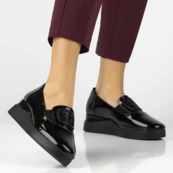 Pantofi piele naturala 7396 negru-Pantofi-Pantofi