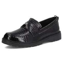Pantofi piele naturala 7409 negru-croc-Pantofi-Pantofi
