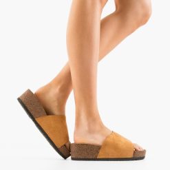 Papuci dama Tapan Camel-Sandale-Sandale
