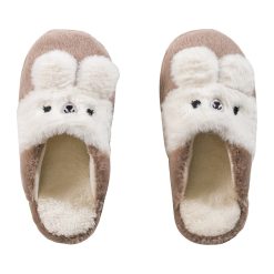 Papuci de casa pufosi cu model cu iepure-FEMEI/INCALTAMINTE/Papuci-INCALTAMINTE/Papuci