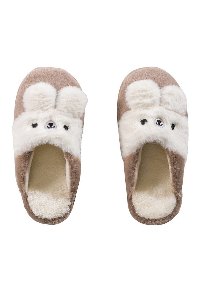 Papuci de casa pufosi cu model cu iepure-FEMEI/INCALTAMINTE/Papuci-INCALTAMINTE/Papuci