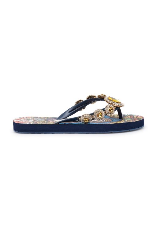 Papuci flip-flop cu model si strasuri-FEMEI/INCALTAMINTE/Papuci-INCALTAMINTE/Papuci