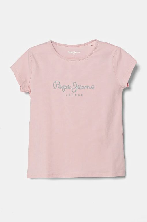 Pepe Jeans tricou copii culoarea roz-Îmbrăcăminte