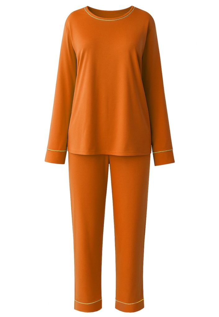 Pijama dama PFI06 - teracota --FEMEI/IMBRACAMINTE/Pijamale si halate de baie-IMBRACAMINTE/Pijamale si halate de baie