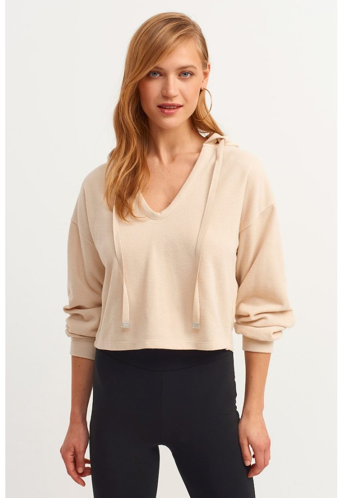 Pulover crop cu decolteu in V-FEMEI/IMBRACAMINTE/Pulovere si cardigane-IMBRACAMINTE/Pulovere si cardigane