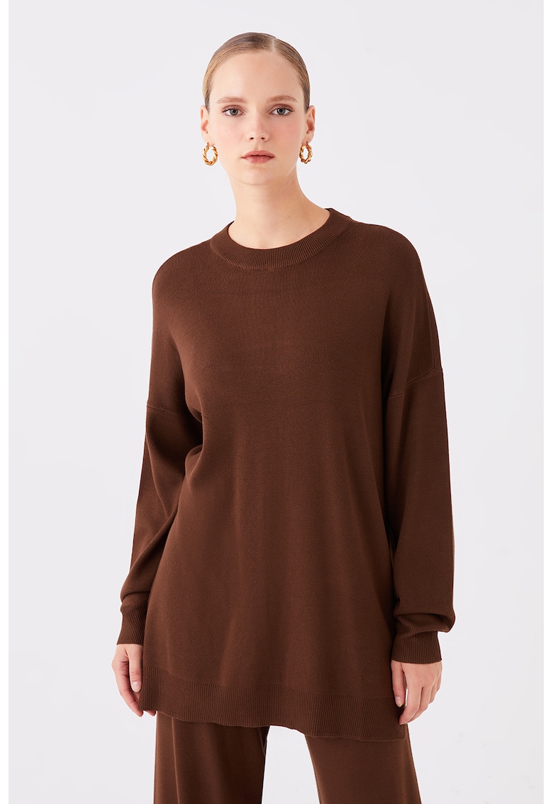 Pulover supradimensionat cu model uni-FEMEI/IMBRACAMINTE/Pulovere si cardigane-IMBRACAMINTE/Pulovere si cardigane