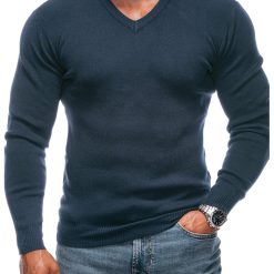Pulover tricotat fin cu decolteu in V-BARBATI/IMBRACAMINTE/Pulovere si cardigane-IMBRACAMINTE/Pulovere si cardigane