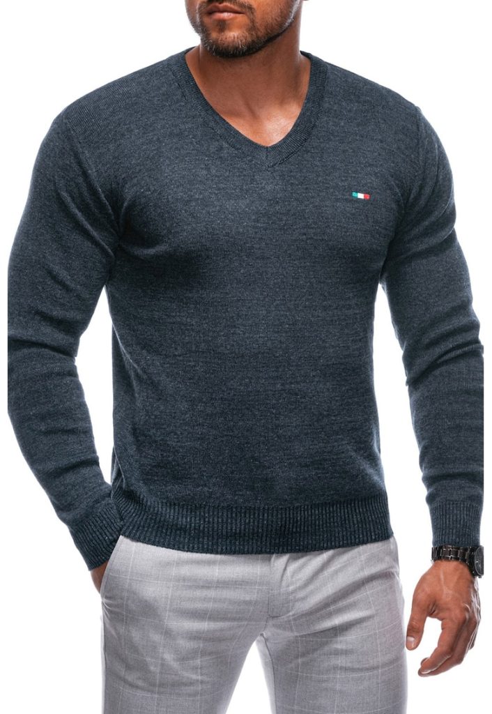 Pulover tricotat fin cu decolteu in V-BARBATI/IMBRACAMINTE/Pulovere si cardigane-IMBRACAMINTE/Pulovere si cardigane