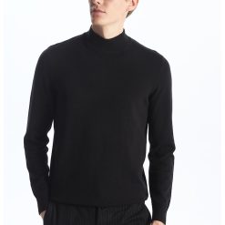 Pulover tricotat fin cu guler mediu-BARBATI/IMBRACAMINTE/Pulovere si cardigane-IMBRACAMINTE/Pulovere si cardigane