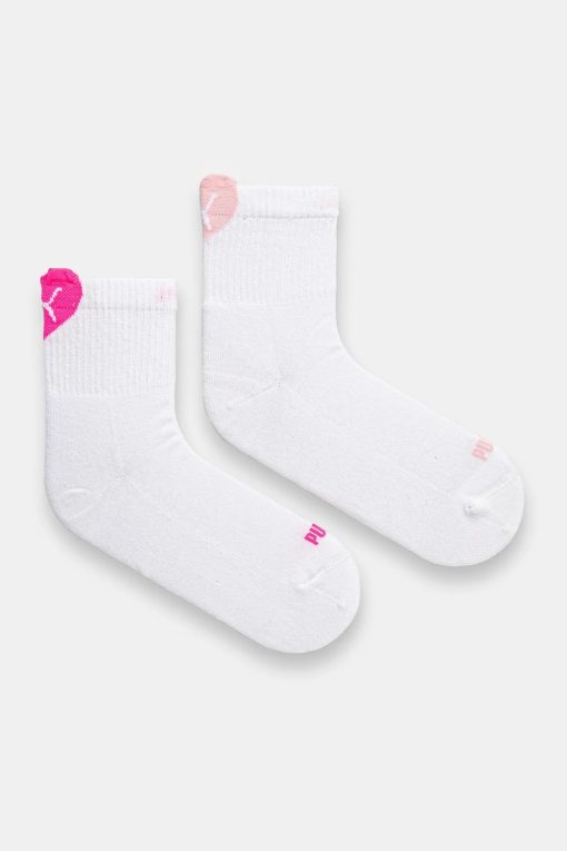 Puma șosete 2-pack culoarea alb