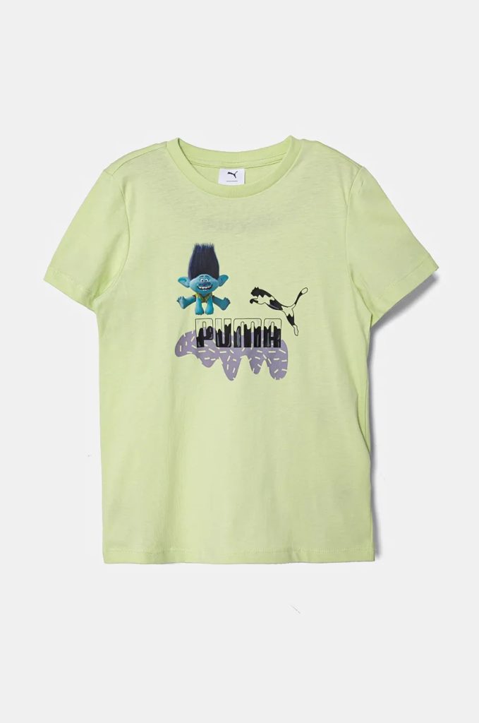 Puma tricou de bumbac pentru copii X TROLLS Tee culoarea verde