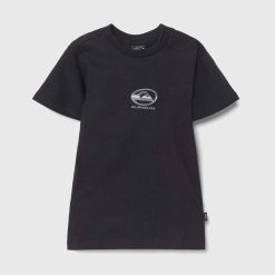 Quiksilver tricou de bumbac pentru copii CHROME LOGO culoarea negru