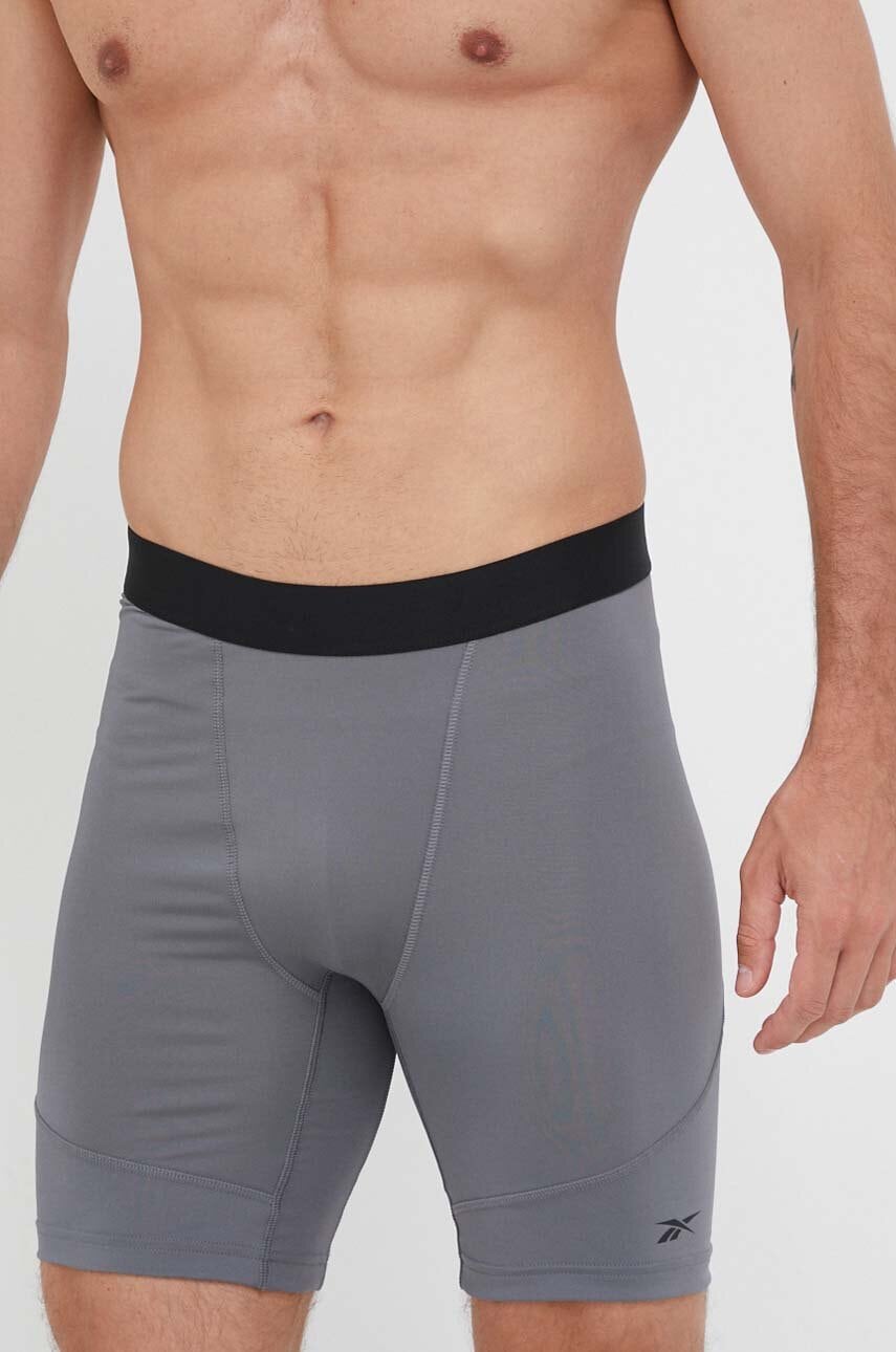 Reebok pantaloni scurți de antrenament ID Train culoarea gri-Pantaloni scurţi