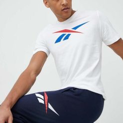 Reebok tricou din bumbac culoarea alb