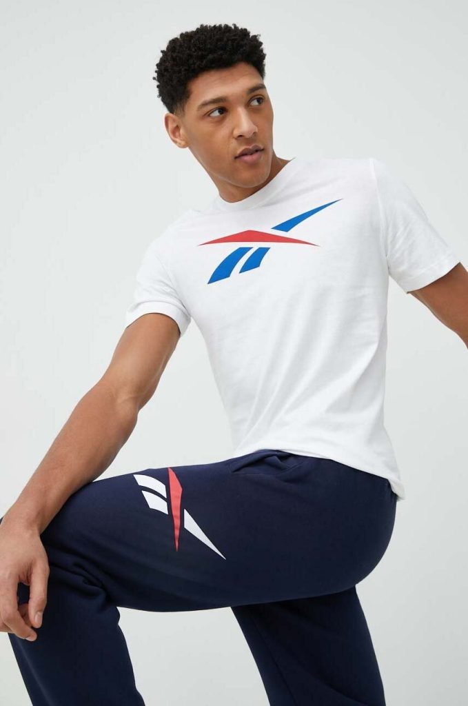 Reebok tricou din bumbac culoarea alb
