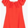 Rochie cu croiala in A si maneci bufante-FETE/IMBRACAMINTE/Rochii-IMBRACAMINTE/Rochii