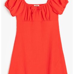 Rochie cu croiala in A si maneci bufante-FETE/IMBRACAMINTE/Rochii-IMBRACAMINTE/Rochii