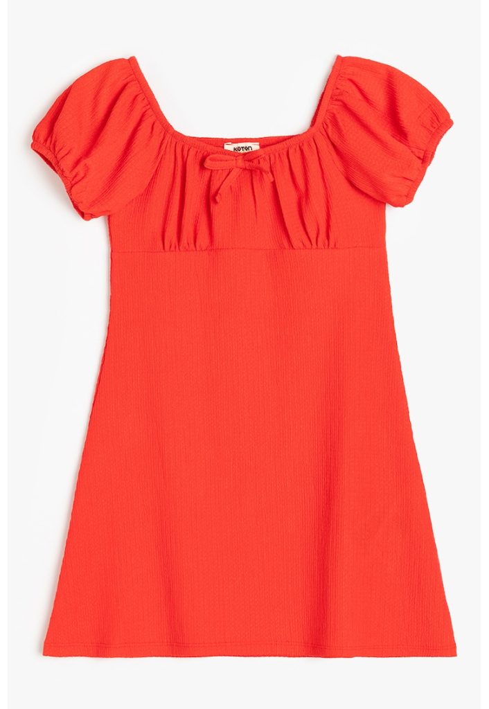 Rochie cu croiala in A si maneci bufante-FETE/IMBRACAMINTE/Rochii-IMBRACAMINTE/Rochii