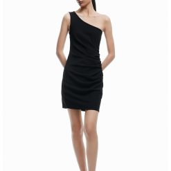 Rochie cu decolteu pe un umar si volane-FEMEI/IMBRACAMINTE/Rochii-IMBRACAMINTE/Rochii