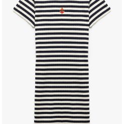 Rochie cu dungi si maneci scurte-FETE/IMBRACAMINTE/Rochii-IMBRACAMINTE/Rochii