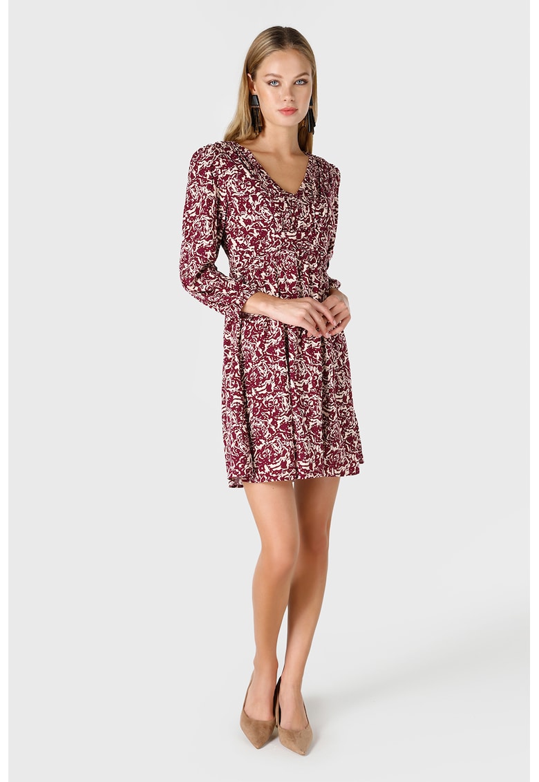 Rochie cu imprimeu abstract si decolteu in V-FEMEI/IMBRACAMINTE/Rochii-IMBRACAMINTE/Rochii