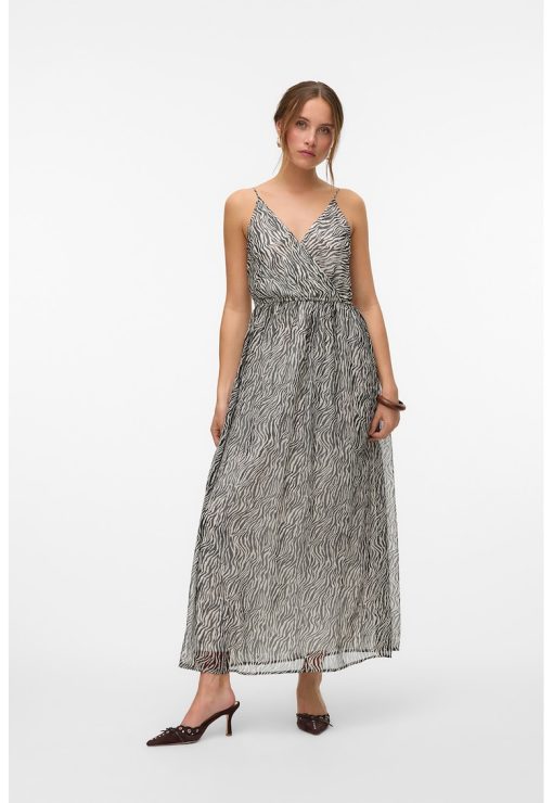 Rochie dreapta cu decolteu in V si animal print-FEMEI/IMBRACAMINTE/Rochii-IMBRACAMINTE/Rochii