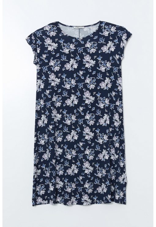 Rochie dreapta cu model floral-FEMEI/IMBRACAMINTE/Rochii-IMBRACAMINTE/Rochii