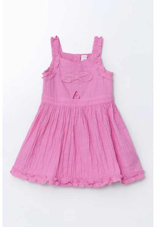Rochie evazata cu detaliu cu funda-FETE/IMBRACAMINTE/Rochii-IMBRACAMINTE/Rochii