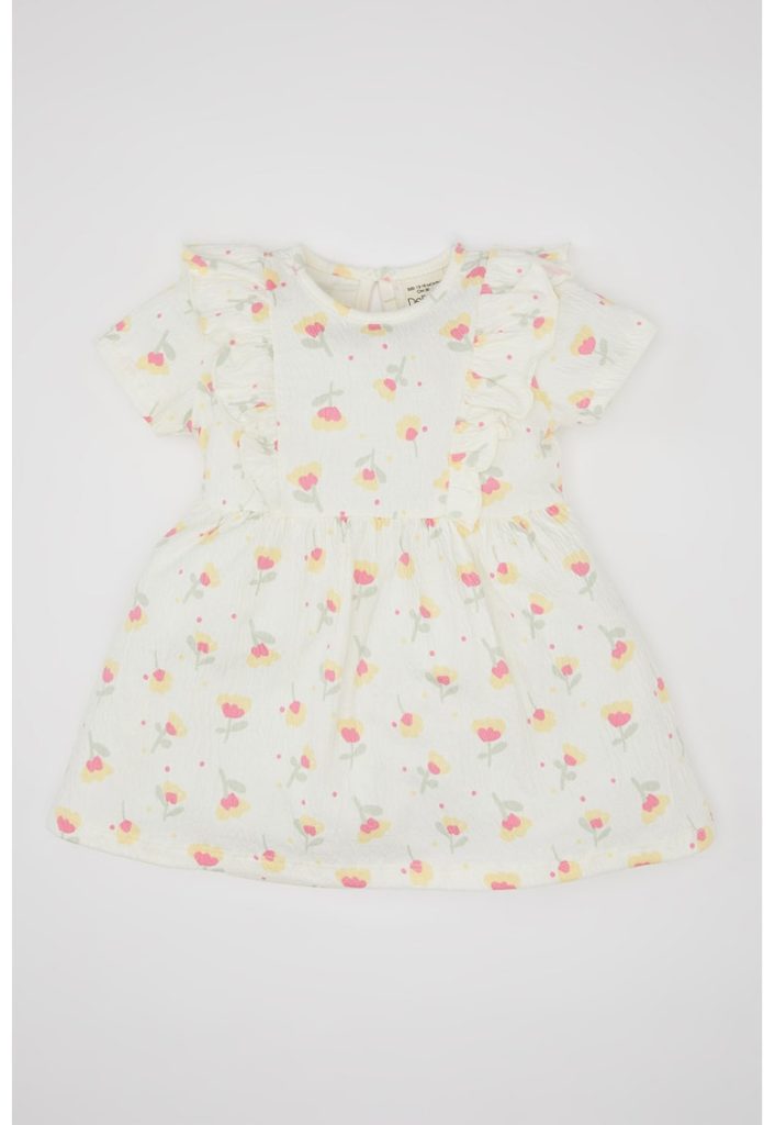 Rochie evazata cu model floral-FETE/IMBRACAMINTE/Rochii-IMBRACAMINTE/Rochii