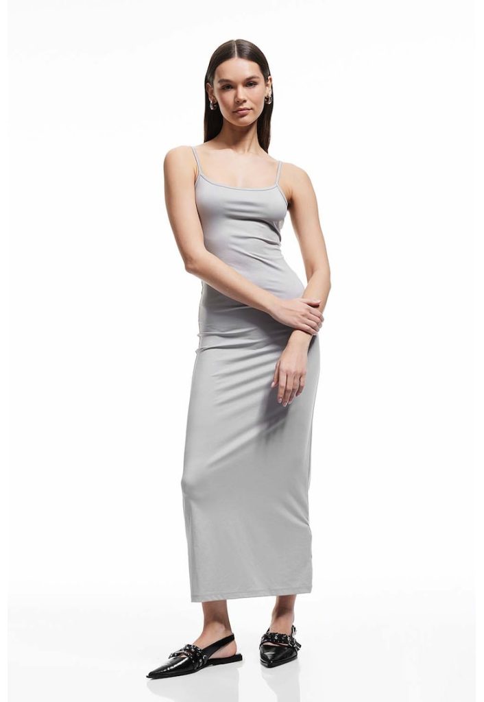 Rochie midi cu bretele ajustabile-FEMEI/IMBRACAMINTE/Rochii-IMBRACAMINTE/Rochii