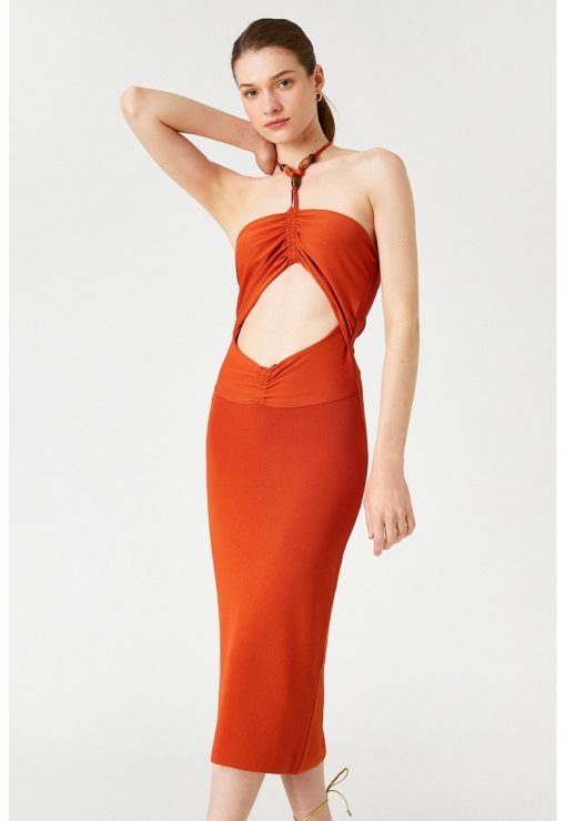 Rochie midi cu decupaj-FEMEI/IMBRACAMINTE/Rochii-IMBRACAMINTE/Rochii