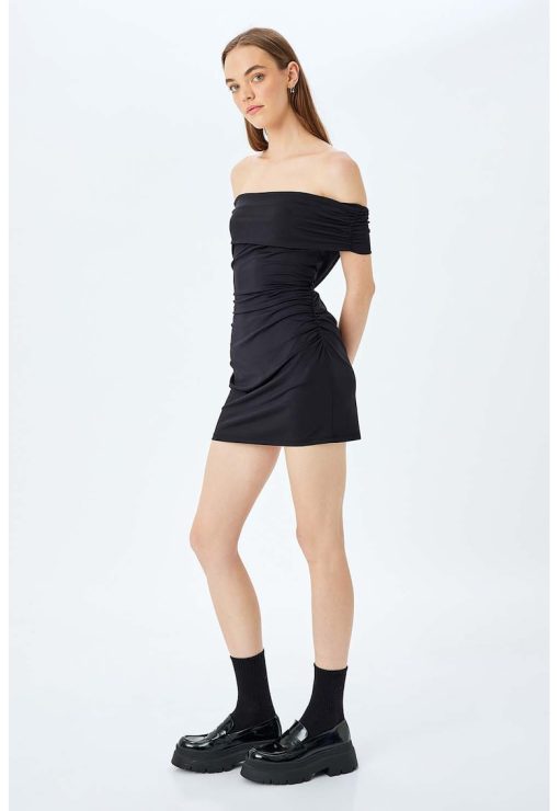 Rochie slim fit cu decolteu pe umeri-FEMEI/IMBRACAMINTE/Rochii-IMBRACAMINTE/Rochii