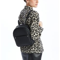 Rucsac din piele ecologica cu buzunar exterior-FEMEI/GENTI SI ACCESORII/Rucsacuri-GENTI SI ACCESORII/Rucsacuri