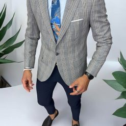 Sacou barbati slim fit gri 1031 20-4-Sacouri barbati