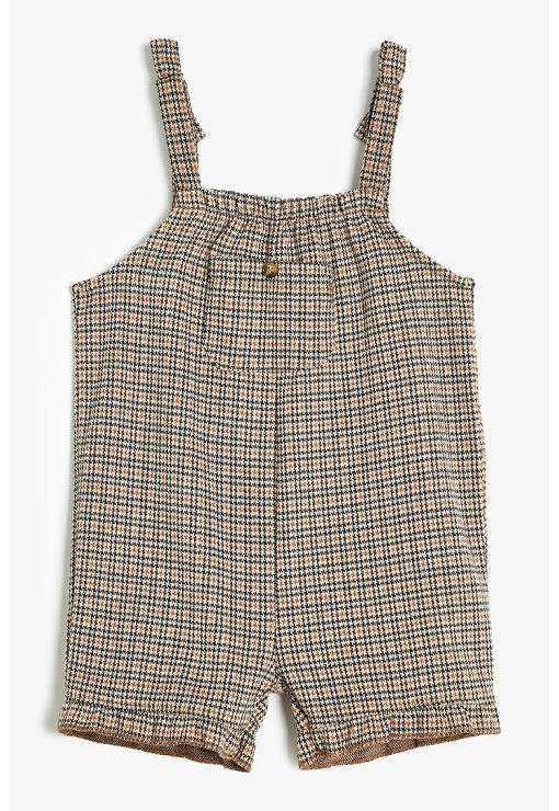 Salopeta lunga cu model herringbone-FETE/IMBRACAMINTE/Salopete-IMBRACAMINTE/Salopete